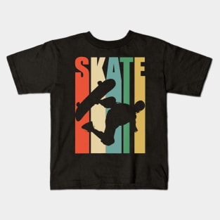 Skateboarder Retro Vintage T Shirt Skateboarding Kids T-Shirt